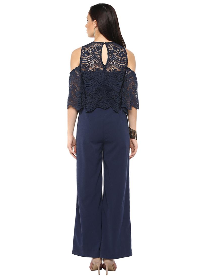 navy blue full leg jumpsuit - 14876097 - Zoom Image - 3