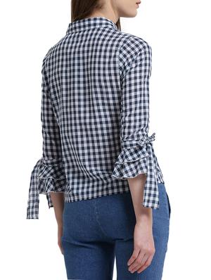 navy blue checkered shirt - 14876294 - Standard Image - 3