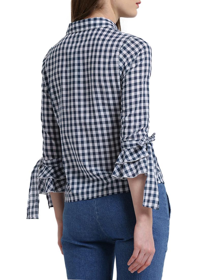 navy blue checkered shirt - 14876294 - Zoom Image - 3
