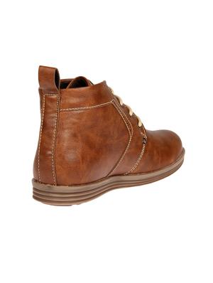 tan leatherette high ankle boot - 14876478 - Standard Image - 3