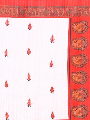 red silk blend bhagalpuri saree with blouse - 14879198 - Standard Image - 3