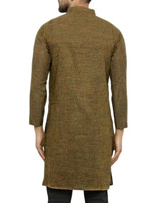 green cotton long kurta - 14880720 - Standard Image - 3