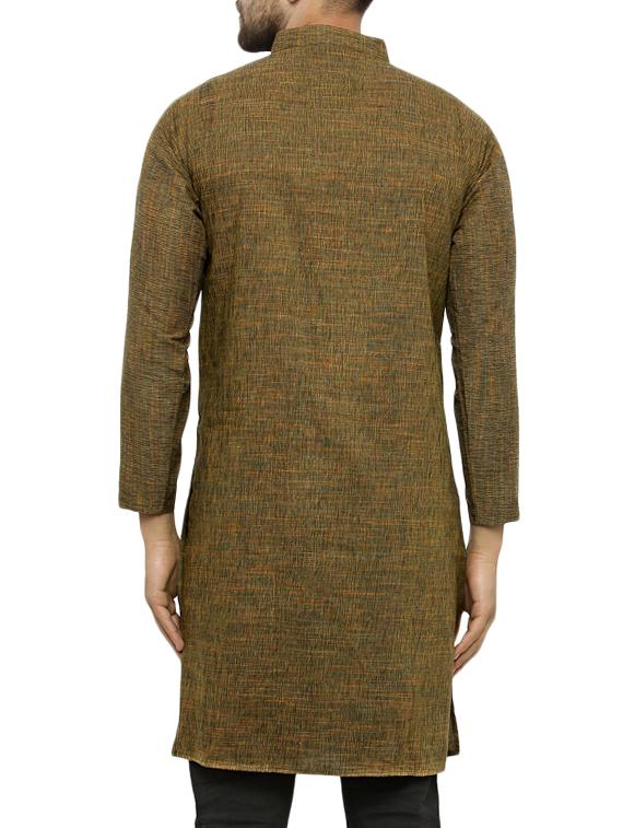 green cotton long kurta - 14880720 - Zoom Image - 3