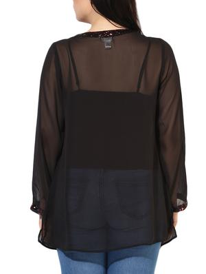sheer sequined plus tunic - 14882885 - Standard Image - 3