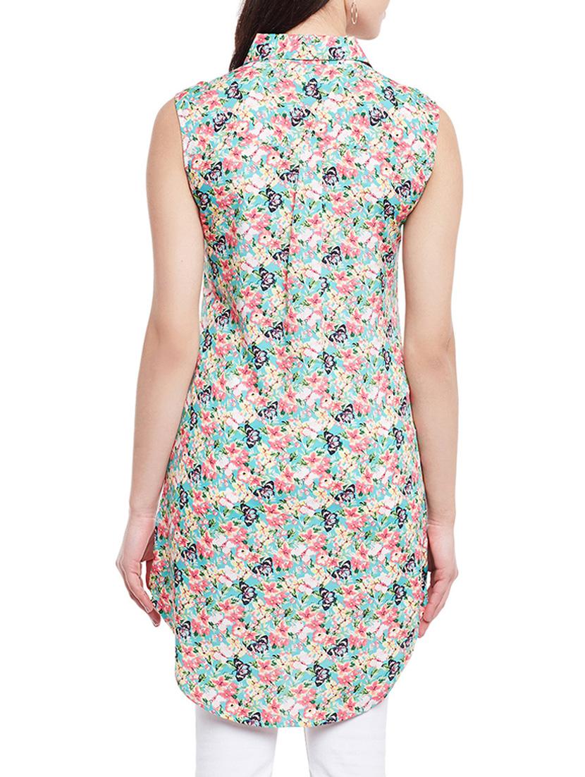 butterfly print sleeveless tunic - 14883800 - Zoom Image - 3
