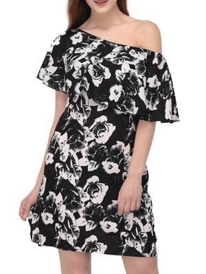 black printed layered dress - 14884739 - Standard Image - 3