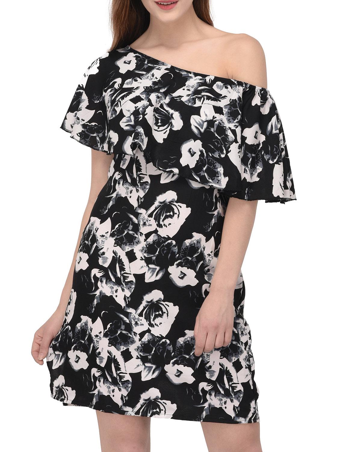 black printed layered dress - 14884739 - Zoom Image - 3