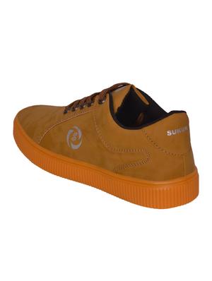 tan leatherette lace up sneaker - 14885094 - Standard Image - 3