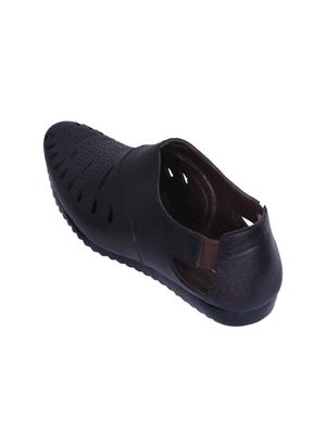 black leatherette slip on sandal - 14885098 - Standard Image - 3