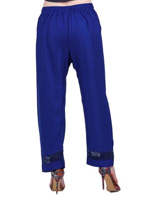 blue viscose straight palazzo - 14886013 - Standard Image - 3