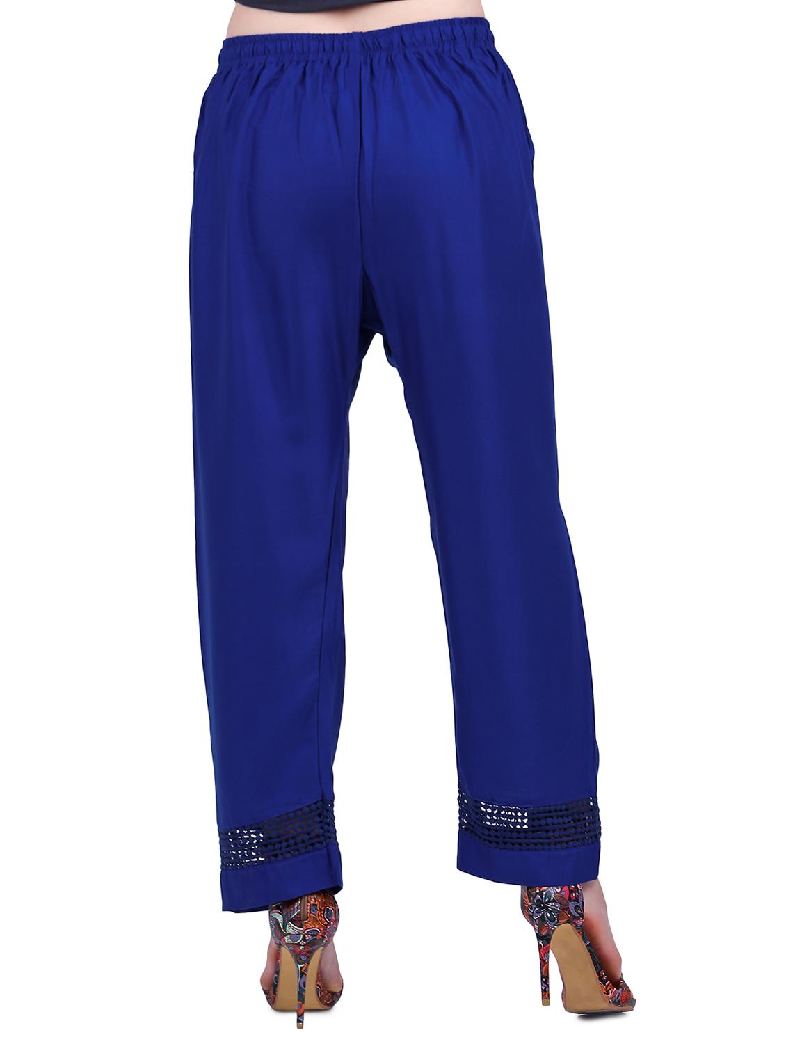 blue viscose straight palazzo - 14886013 - Zoom Image - 3