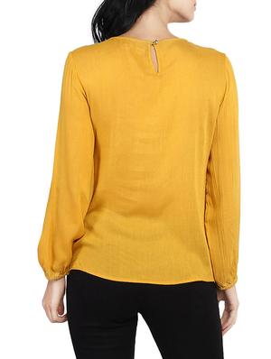 solid yellow rayon top - 14886253 - Standard Image - 3