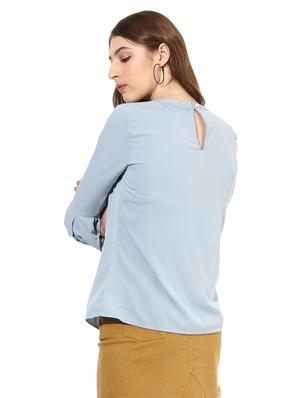 Choker neck lantern sleeved top - 14886978 - Standard Image - 3