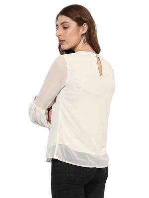 choker neck lantern sleeved top - 14886979 - Standard Image - 3