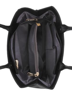 black leatherette regular handbag - 14887116 - Standard Image - 3