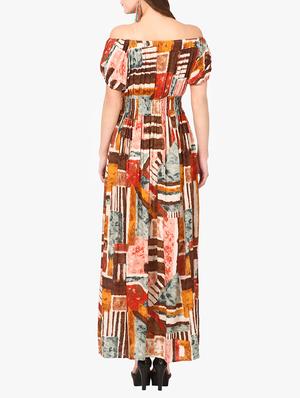 brown printed maxi dress - 14887768 - Standard Image - 3