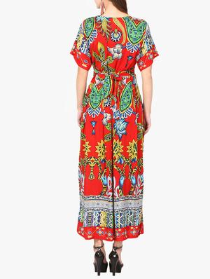 red printed maxi dress - 14887779 - Standard Image - 3