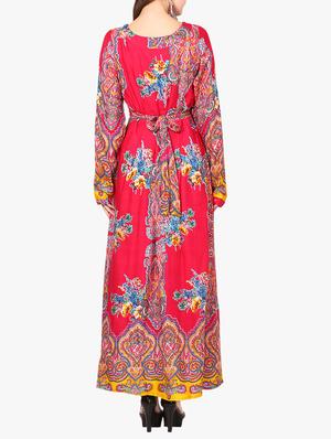 red printed maxi dress - 14887791 - Standard Image - 3