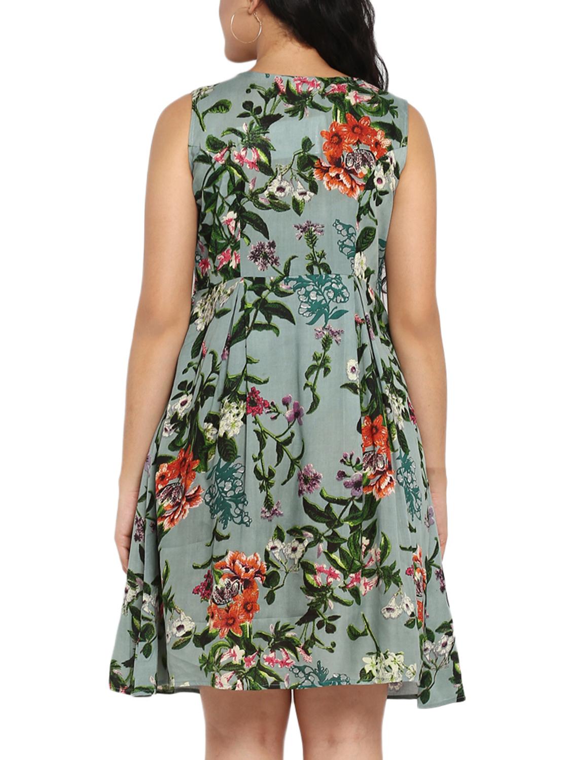 green rayon plus dress - 14888011 - Zoom Image - 3