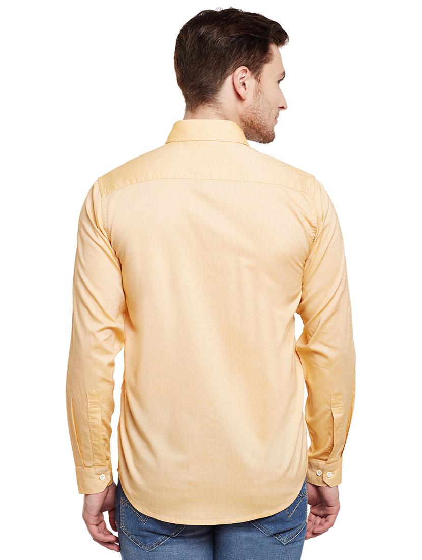 yellow cotton casual shirt - 14888535 - Zoom Image - 3