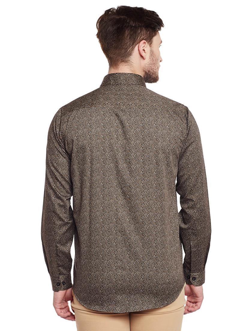 brown cotton casual shirt - 14888539 - Zoom Image - 3
