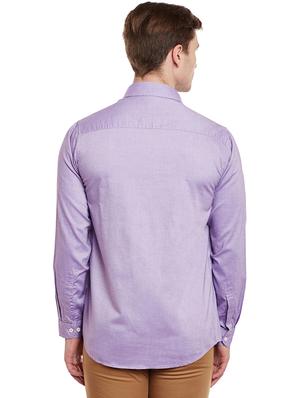 purple cotton casual shirt - 14888579 - Standard Image - 3