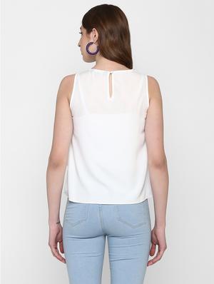 Pearl embellished ruffle overlay top - 14888795 - Standard Image - 3