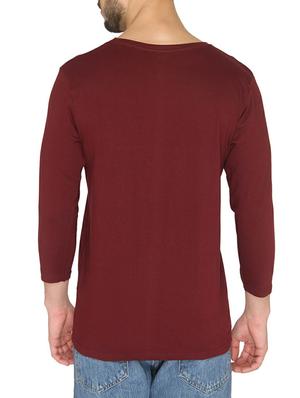 maroon cotton chest print t-shirt - 14888970 - Standard Image - 3
