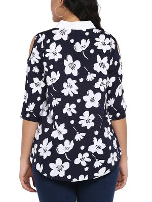 tie knot floral plus tunic - 14889147 - Standard Image - 3