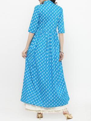 sky blue kurta skirt set - 14889433 - Standard Image - 3