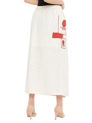 prathaa white khadi pleated skirt - 14890503 - Standard Image - 3