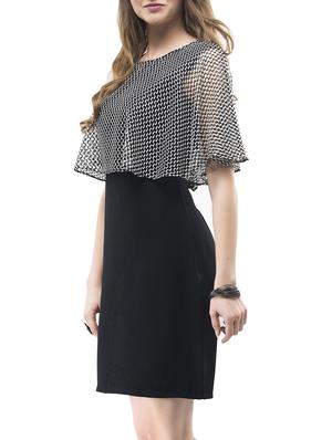 mesh caped sheath dress - 14890919 - Standard Image - 3