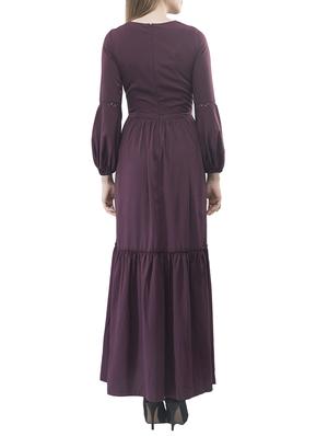 purple solid maxi dress - 14890923 - Standard Image - 3