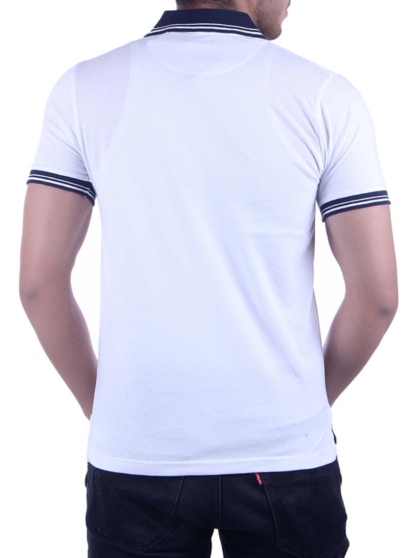 white cotton polo t-shirt - 14891340 - Zoom Image - 3