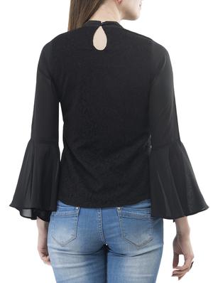 Mock neck bell sleeved top - 14891638 - Standard Image - 3