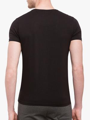 black cotton chest print tshirt - 14891817 - Standard Image - 3