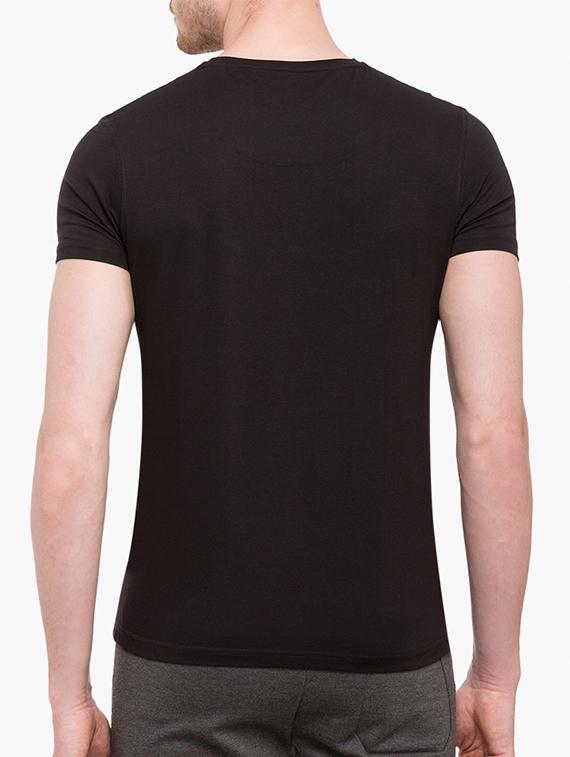 black cotton chest print tshirt - 14891817 - Zoom Image - 3
