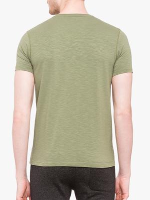olive green cotton front print tshirt - 14891818 - Standard Image - 3