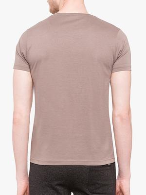 brown cotton chest print tshirt - 14891832 - Standard Image - 3