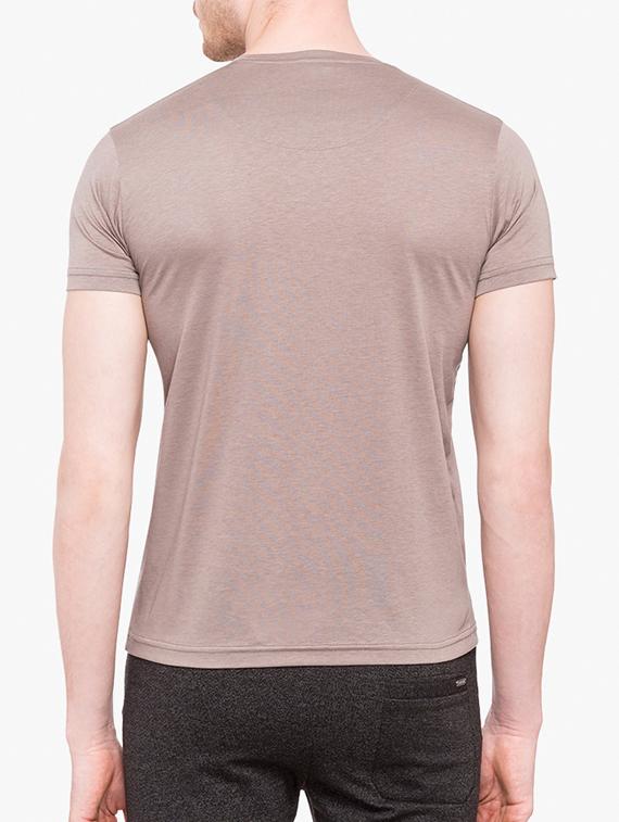 brown cotton chest print tshirt - 14891838 - Zoom Image - 3