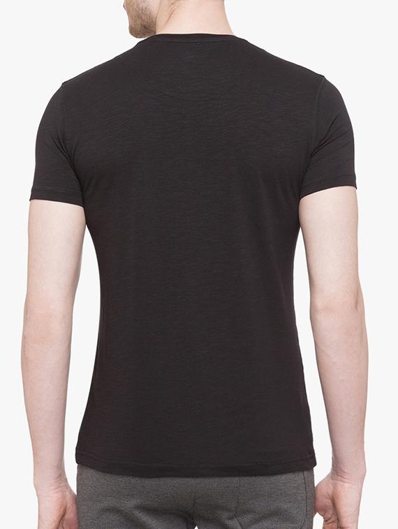 black cotton chest print t-shirt - 14891843 - Zoom Image - 3