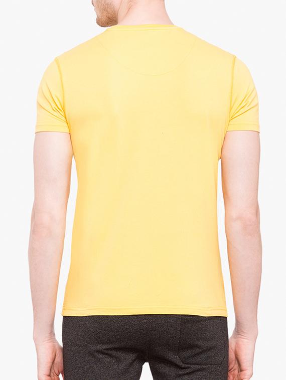 yellow cotton front print tshirt - 14891856 - Zoom Image - 3