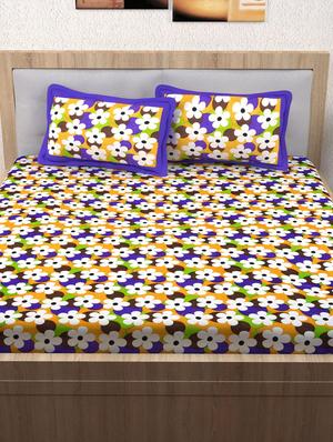 120 TC 100% Cotton Printed 2 Double Bedsheet With 4 Pillow Covers - 14893279 - Standard Image - 3