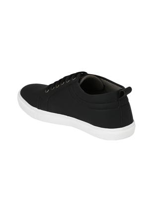 black leatherette lace up sneaker - 14893343 - Standard Image - 3