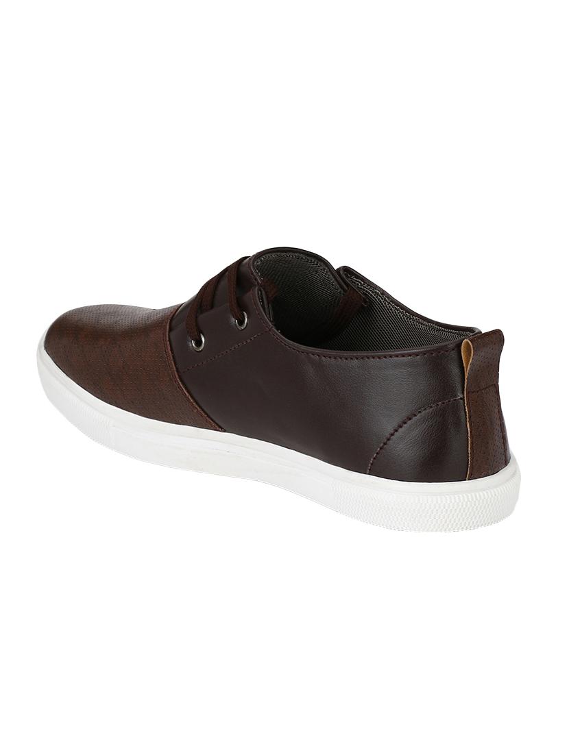 brown leatherette lace up sneaker - 14893346 - Zoom Image - 3