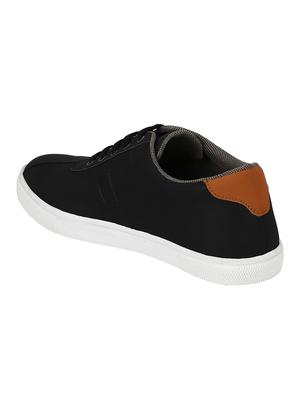 black leatherette lace up sneaker - 14893350 - Standard Image - 3