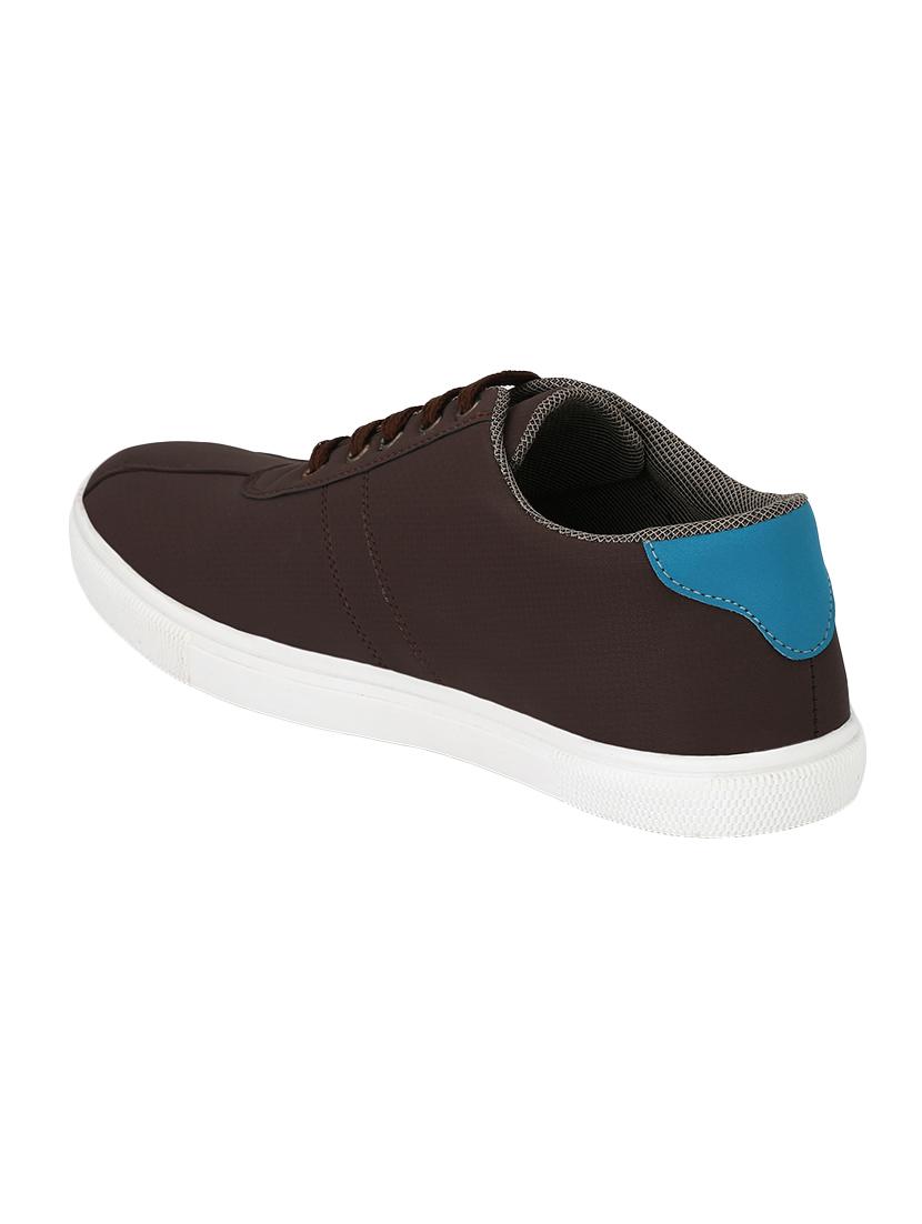 brown leatherette lace up sneaker - 14893352 - Zoom Image - 3