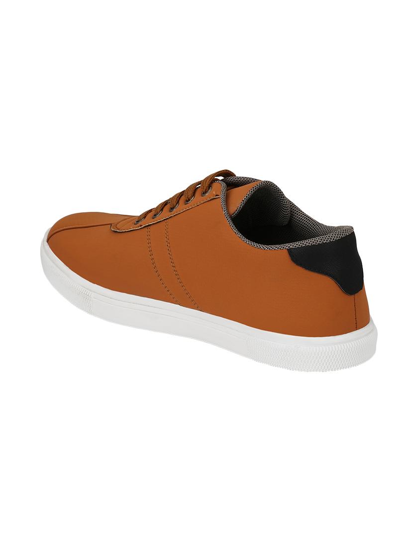 tan leatherette lace up sneaker - 14893353 - Zoom Image - 3