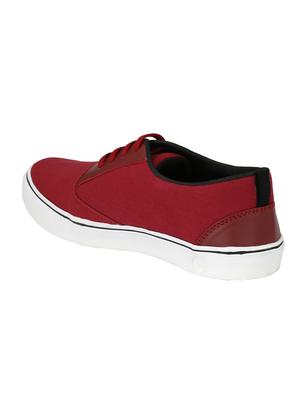 red Canvas lace up sneaker - 14893356 - Standard Image - 3