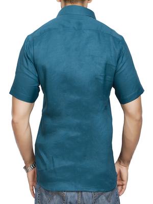 blue cotton casual shirt - 14893524 - Standard Image - 3
